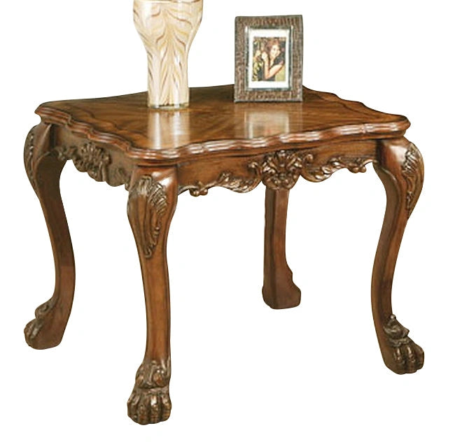 Acme Dresden Traditional End Table in Cherry Oak 12166