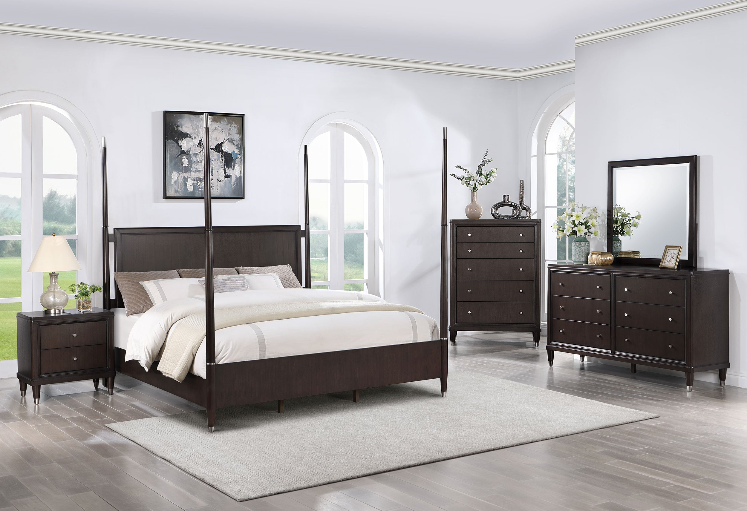 Emberlyn Four-Poster Panel Bed
