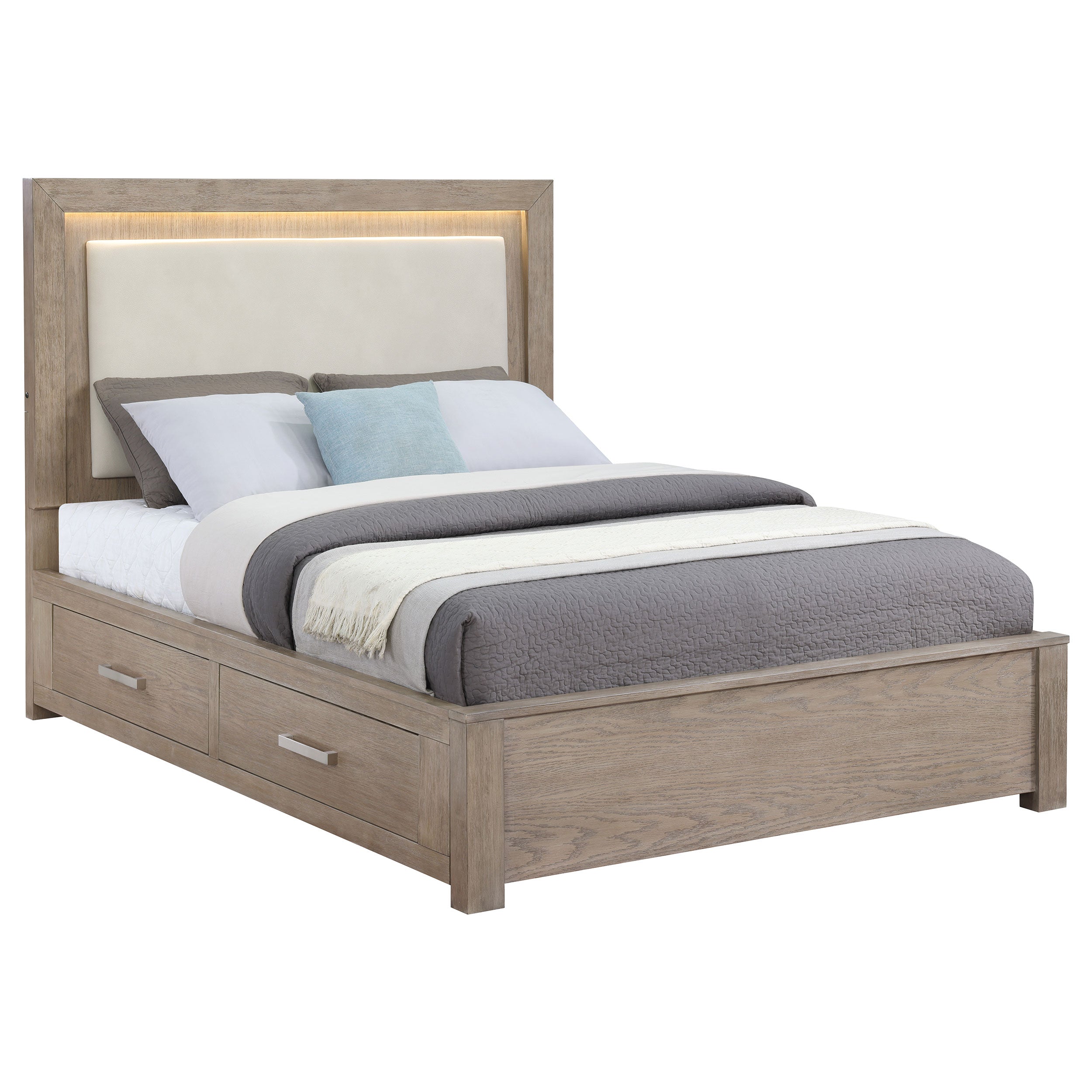 Kenora Panel Platform Storage Bed with LED Lighting