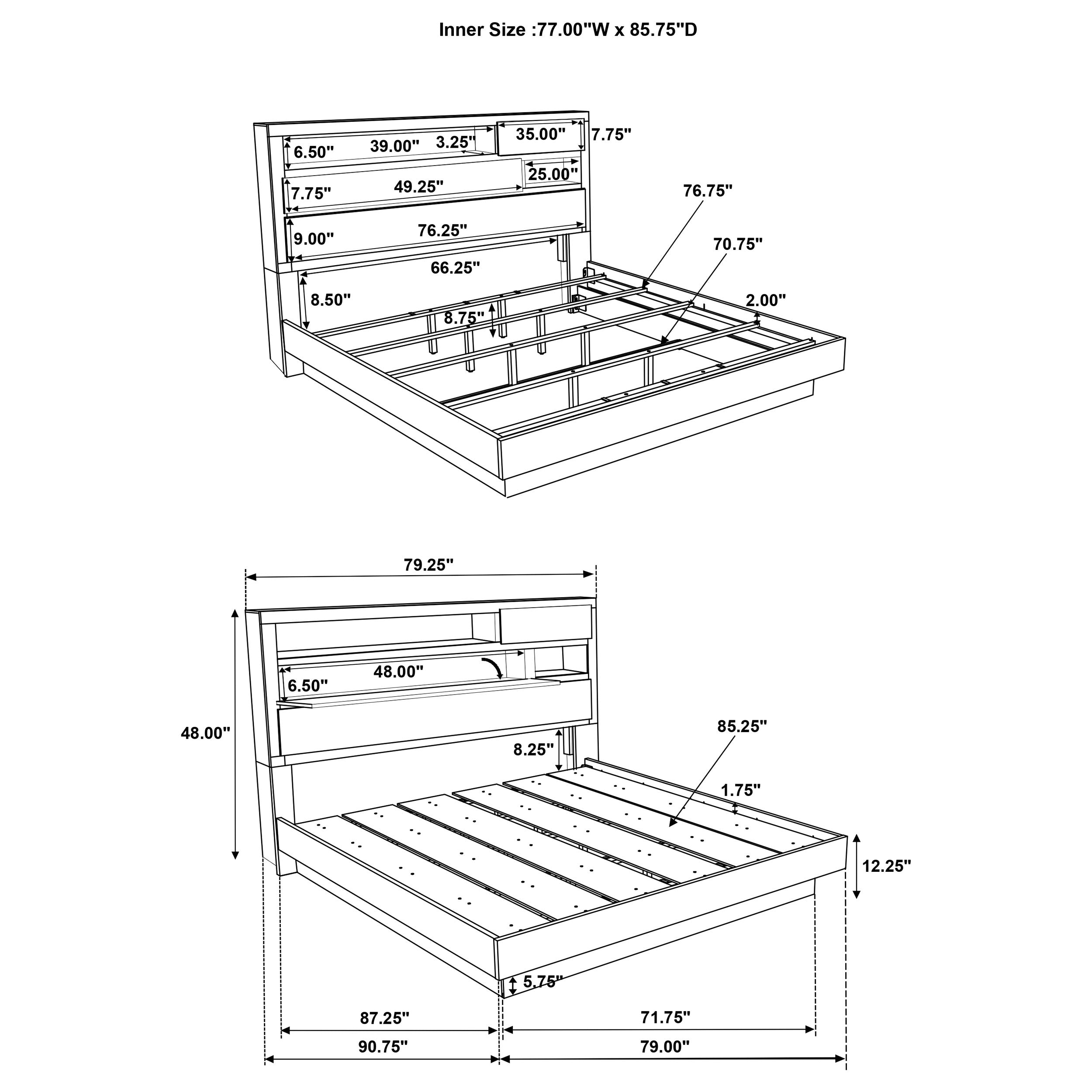 Fenwick Bookcase Platform Bed