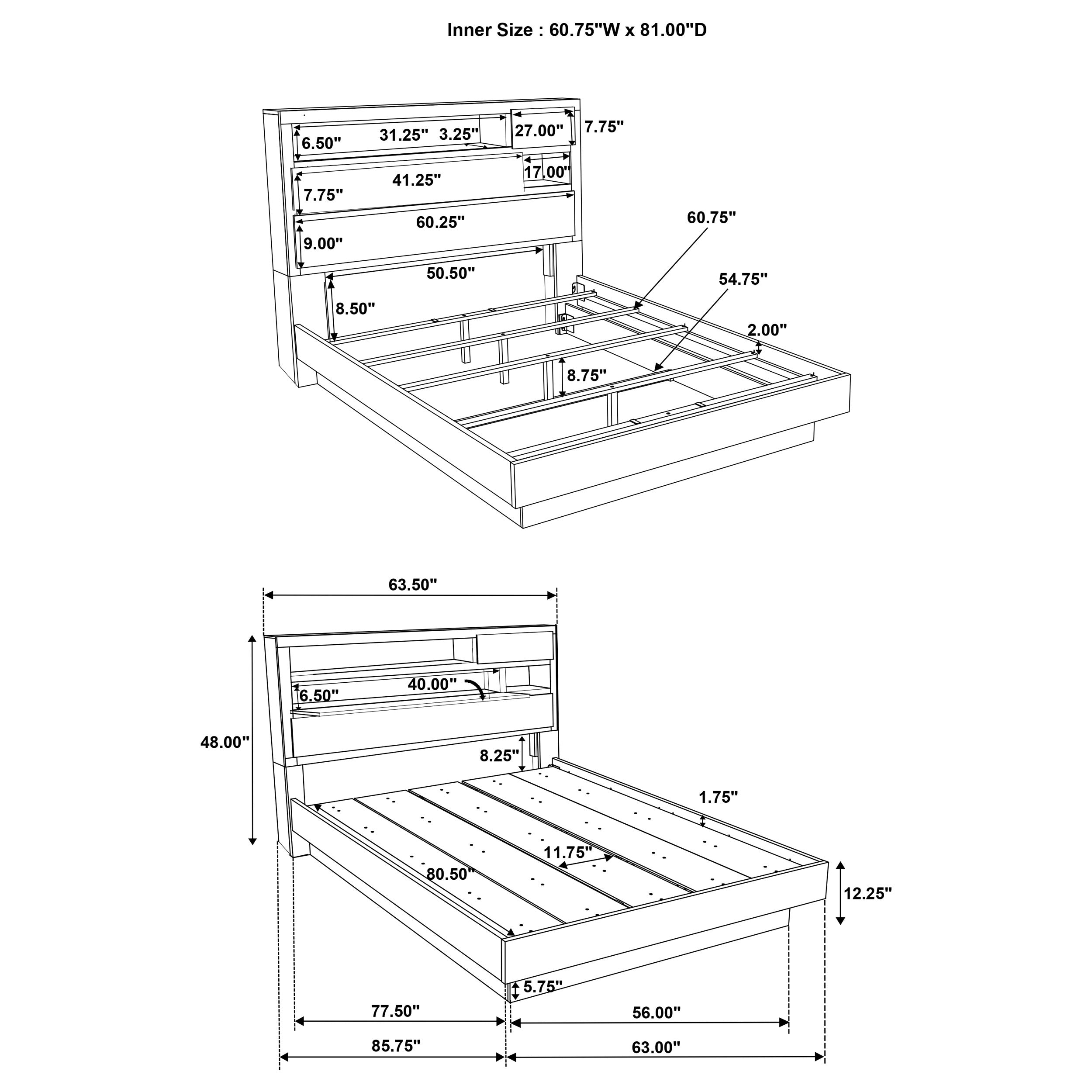 Fenwick Bookcase Platform Bed