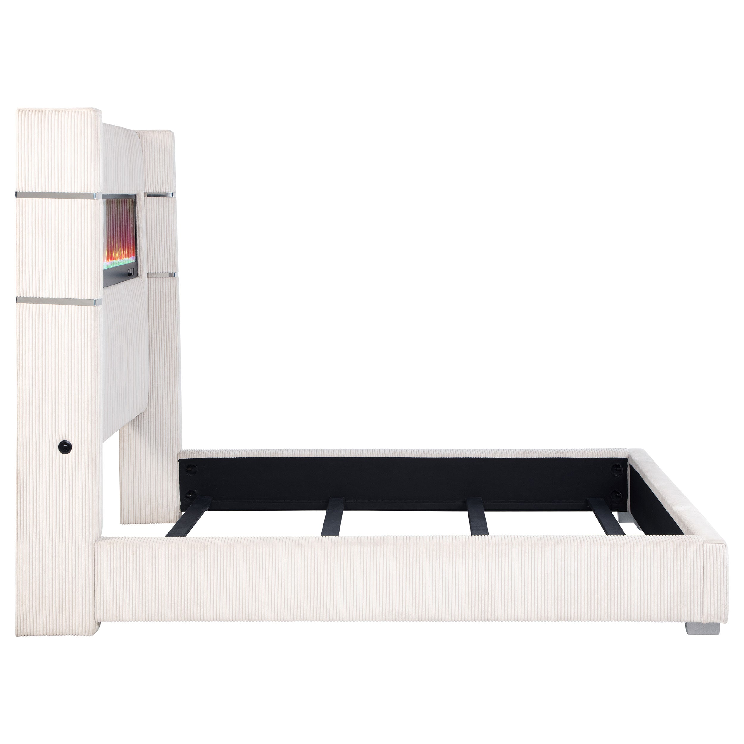 Tisdall Wingback Bed with Flame Visualizer