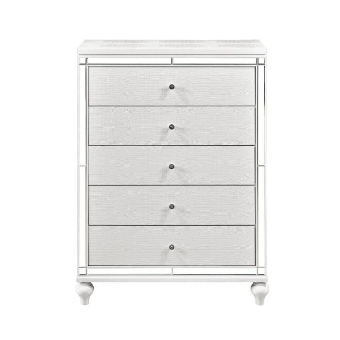 Alonza 5 Drawer Chest in White 1845-9