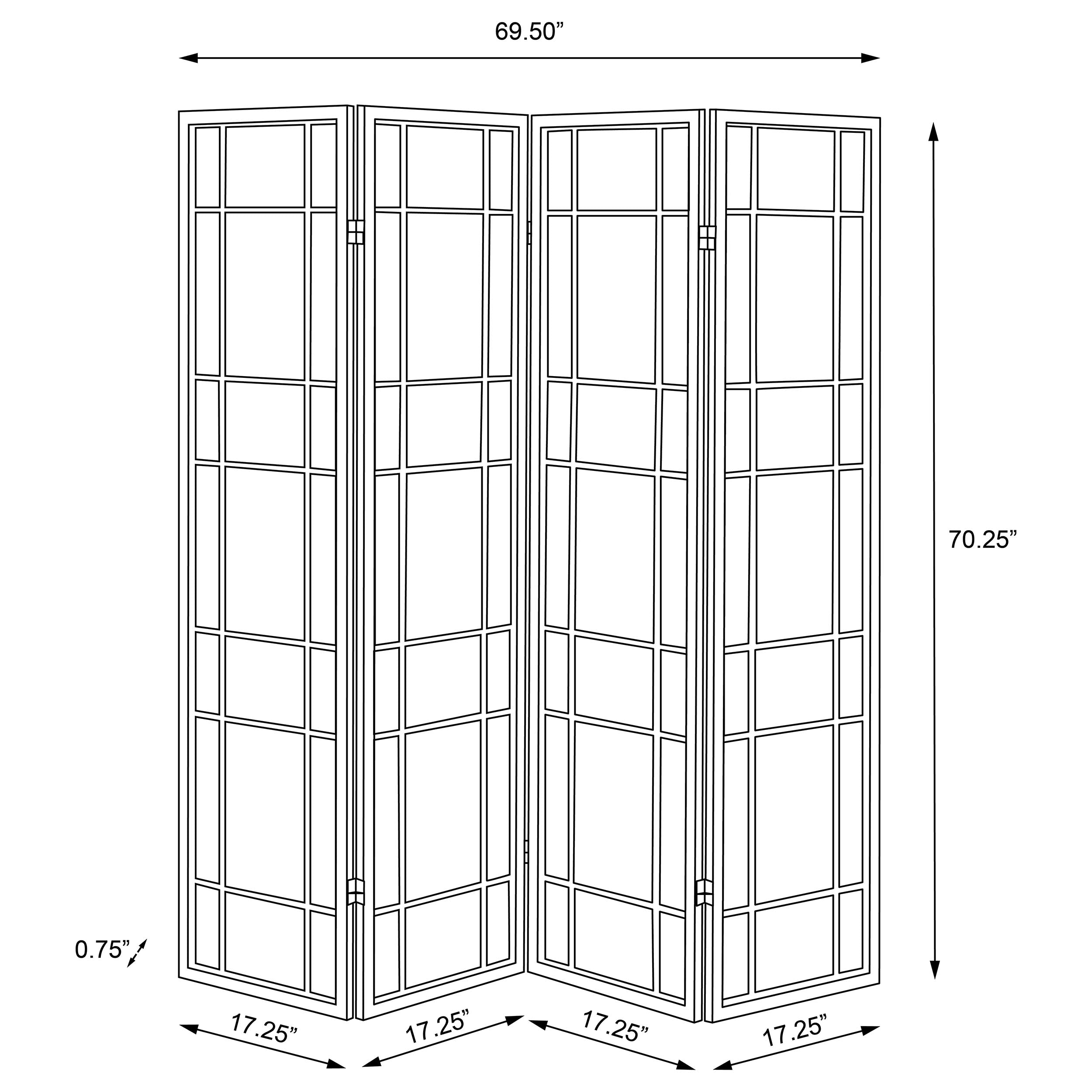 Catabella Four-Panel Room Divider