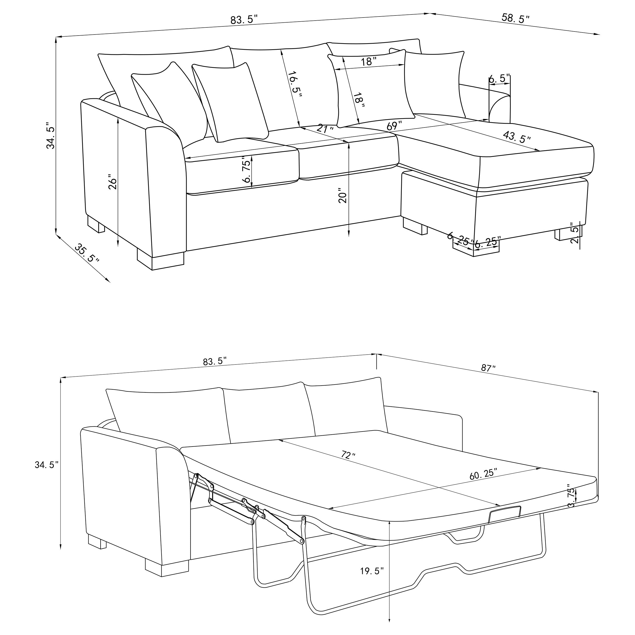 Storey Fold-Out Sleeper Sectional Sofa