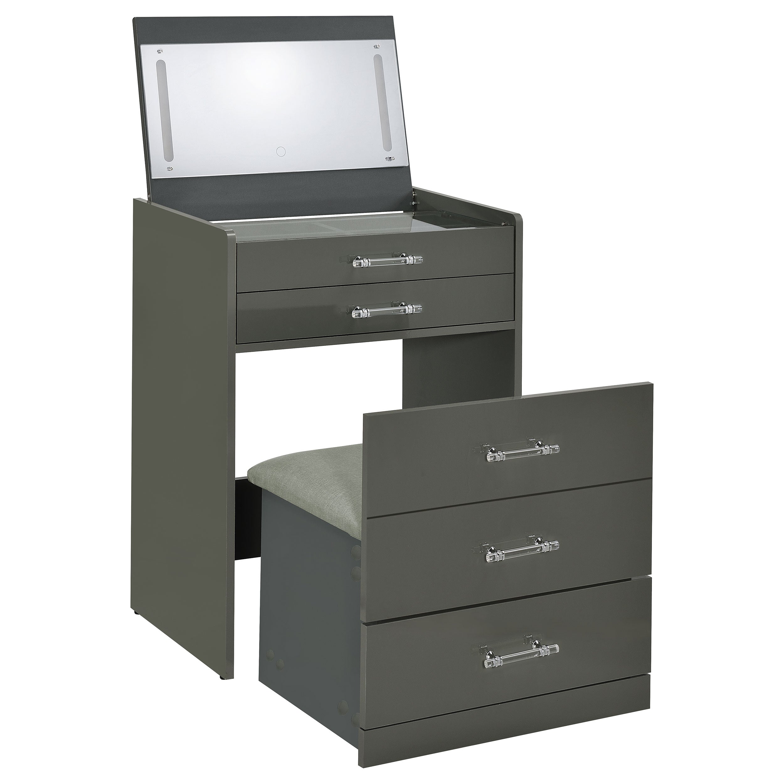 Danbury Makeup Vanity Table with LED Mirror and Stool