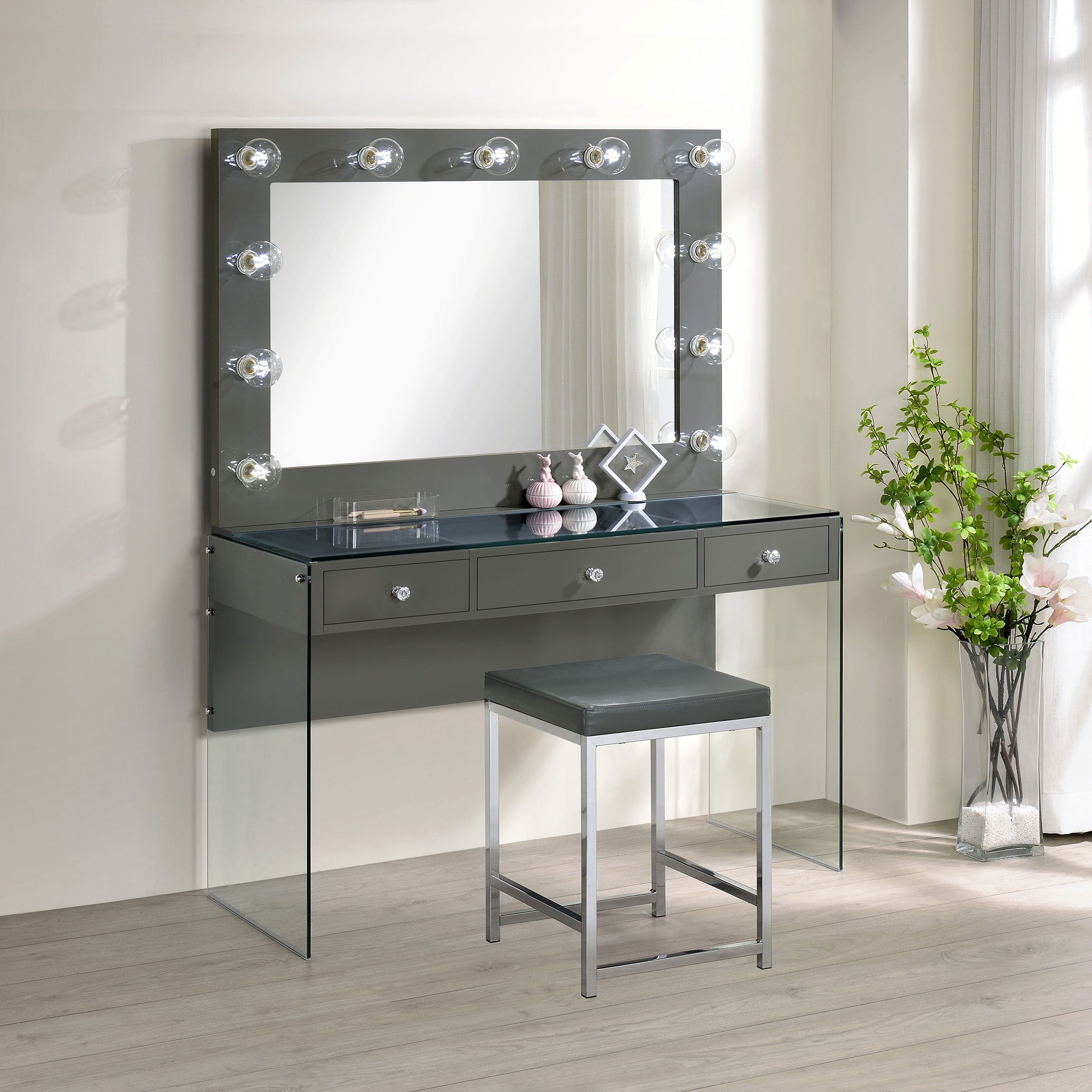 Afshan Makeup Vanity Table with LED Mirror