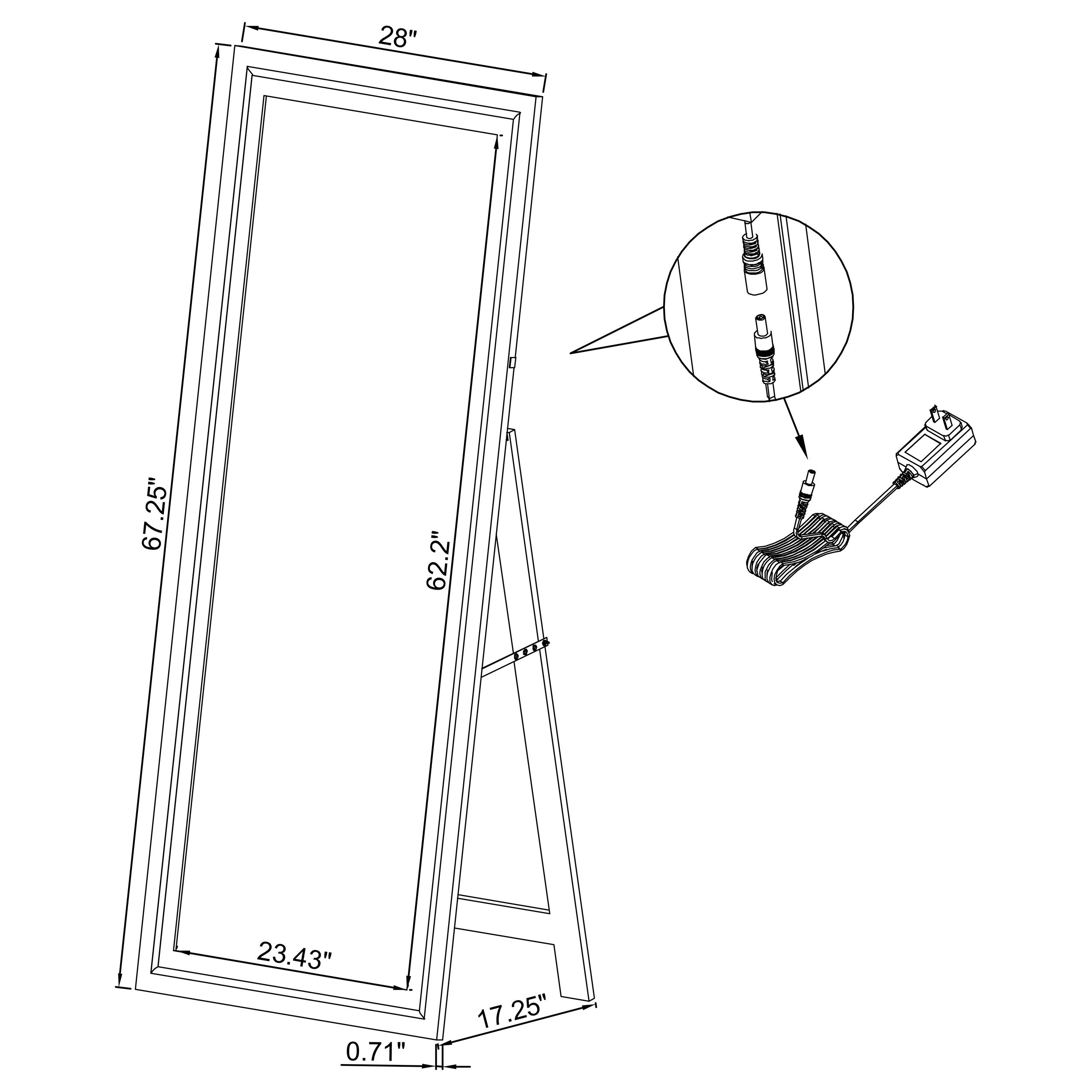 Windrose Standing Mirror with LED Lighting