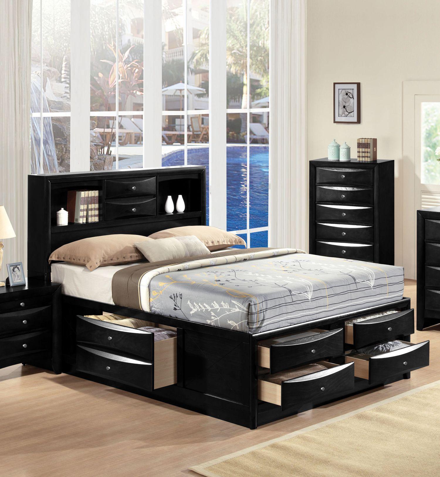 Acme Ireland Queen Storage Bed in Black 21610Q