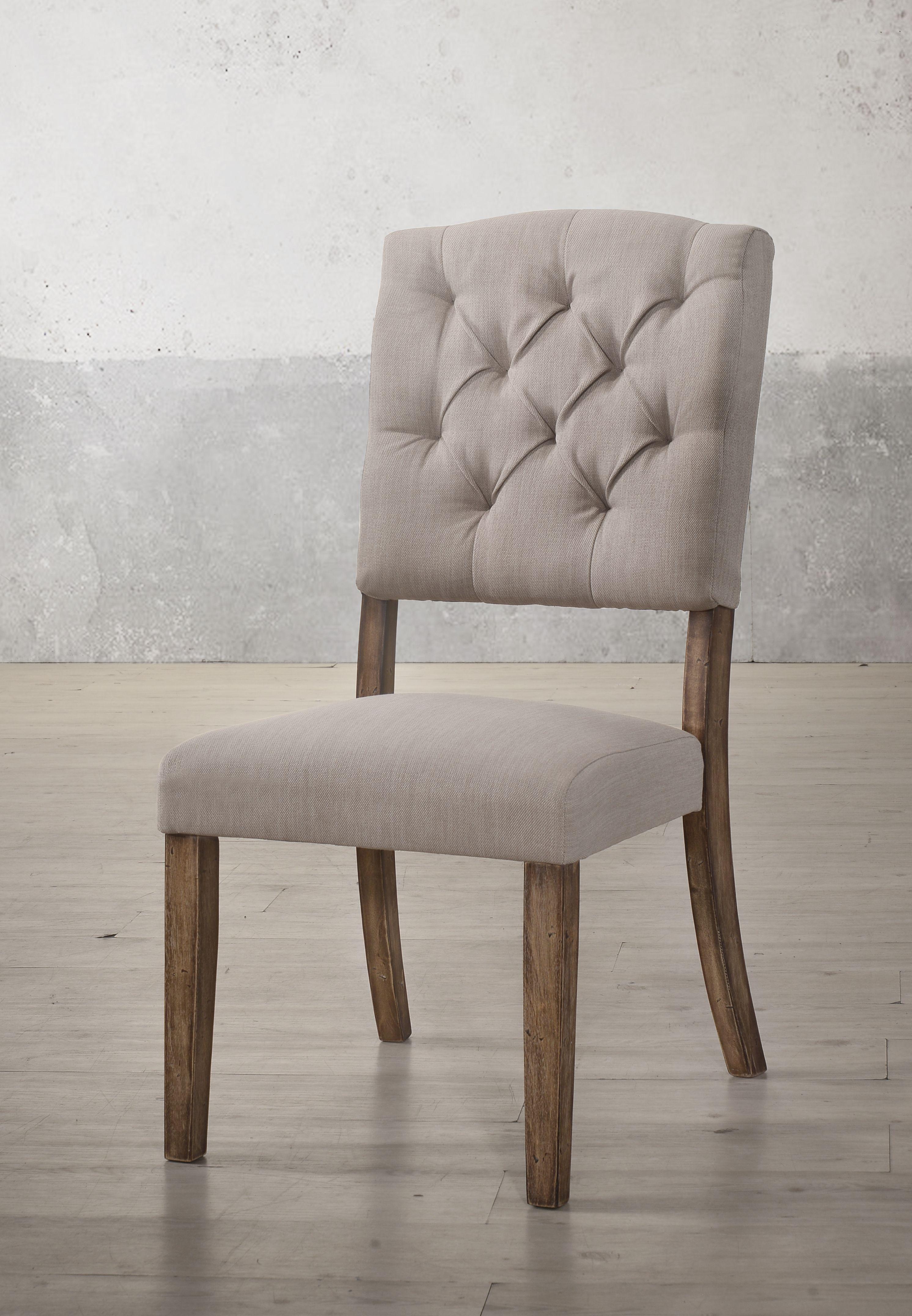 Bernard Cream Linen & Weathered Oak Side Chair