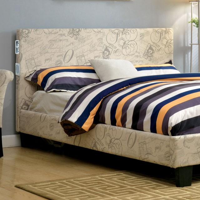 Evans E.King & Cal.King Bed Espressso, White, & Camel