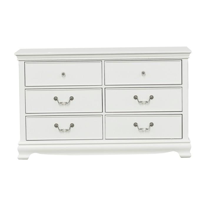 Lucida 6 Drawer Dresser in White 2039W-5