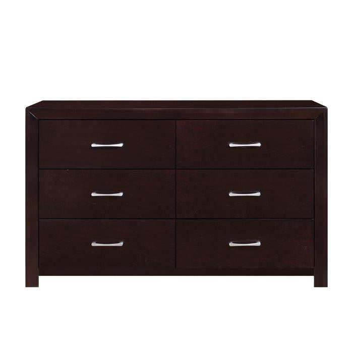 Edina 6 Drawer Dresser in Espresso-Hinted Cherry 2145-5