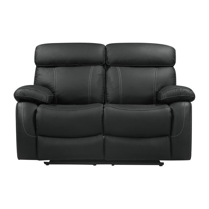 Pendu Double Reclining Loveseat in Black 8326BLK-2