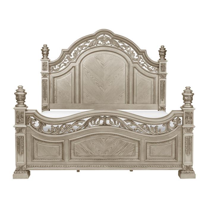 Catalonia Queen Poster Bed in Platinum Gold 1824PG-1*
