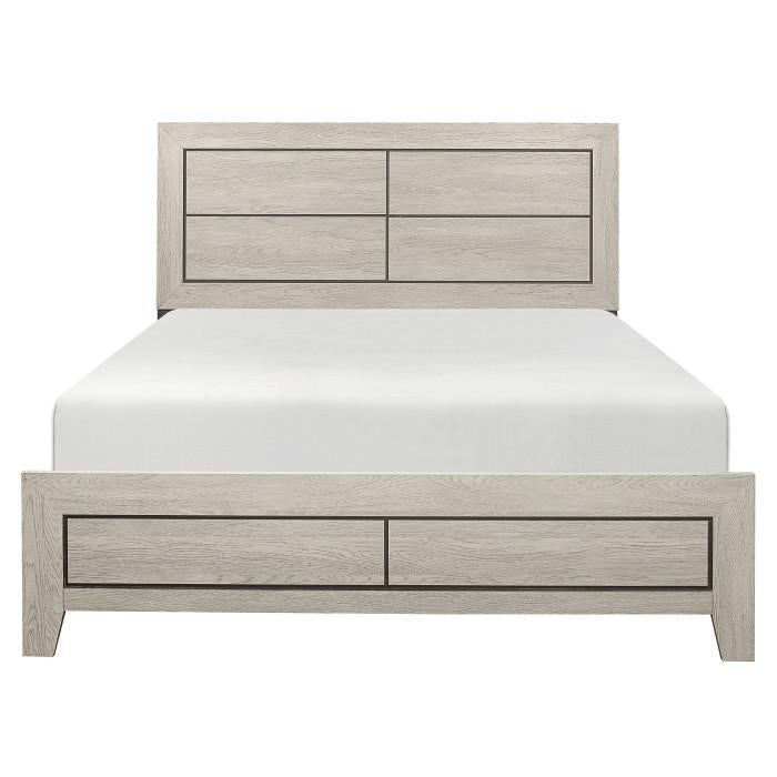 Quinby Queen Panel Bed in Light Brown 1525-1
