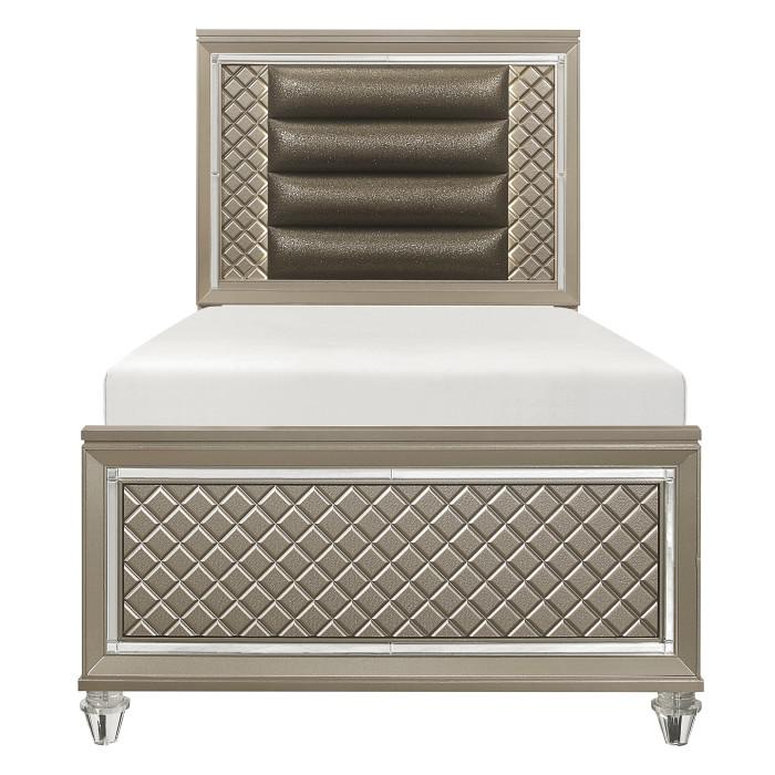 Youth Loudon Twin Platform Bed in Champagne Metallic B1515T-1*
