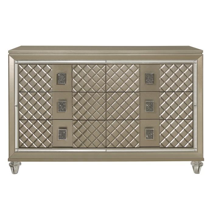 Youth Loudon 6 Drawer Dresser in Champagne Metallic B1515-5
