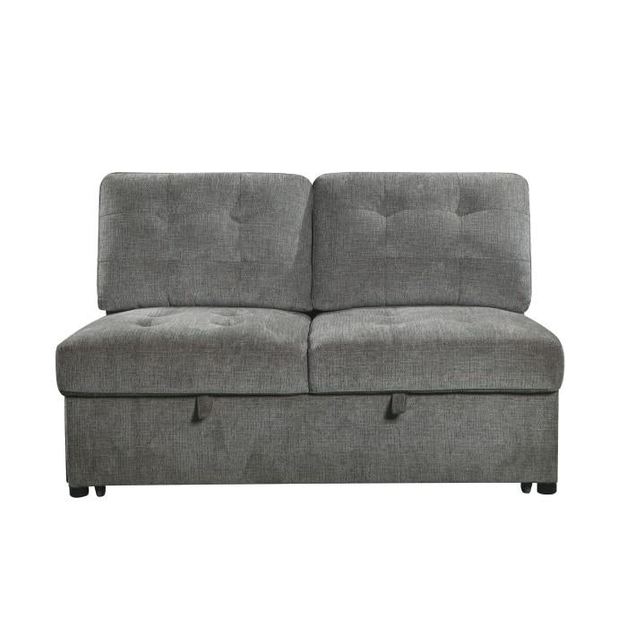 Logansport Armless 2-Seater with Pull-out Bed in Gray 9401GRY-2A