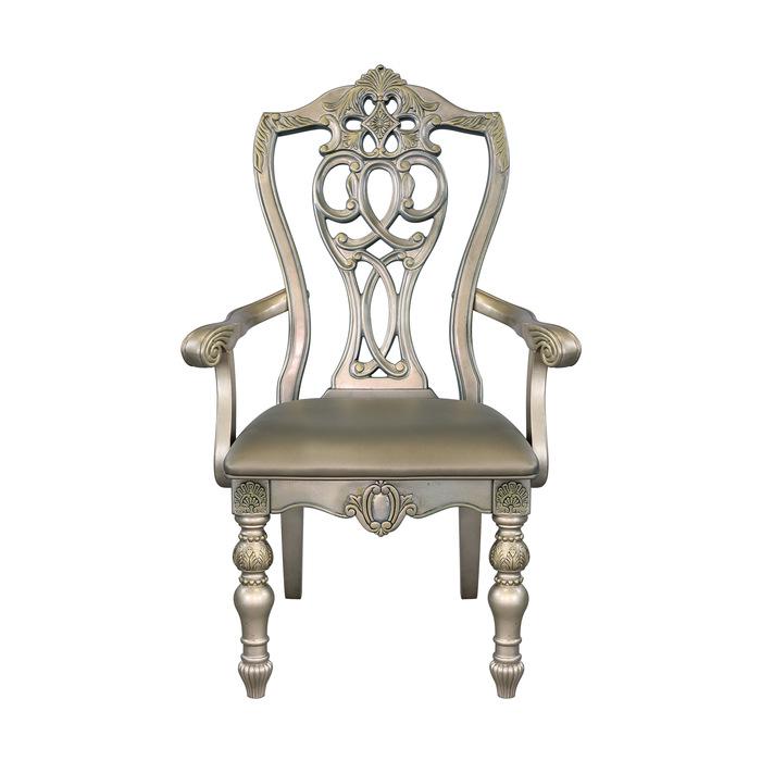 Catalonia Arm Chair in Platinum Gold (Set of 2)