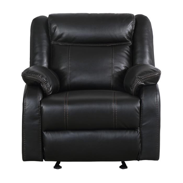 Jude Glider Recliner Chair in Black 8201BLK-1