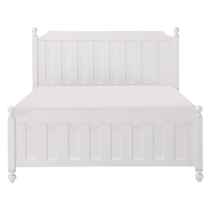 Wellsummer Full Panel Bed in White 1803WF-1*