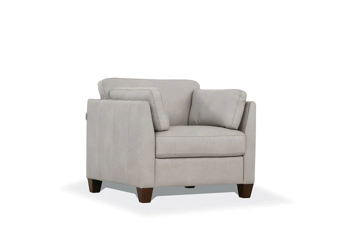 Matias Dusty White Leather Chair
