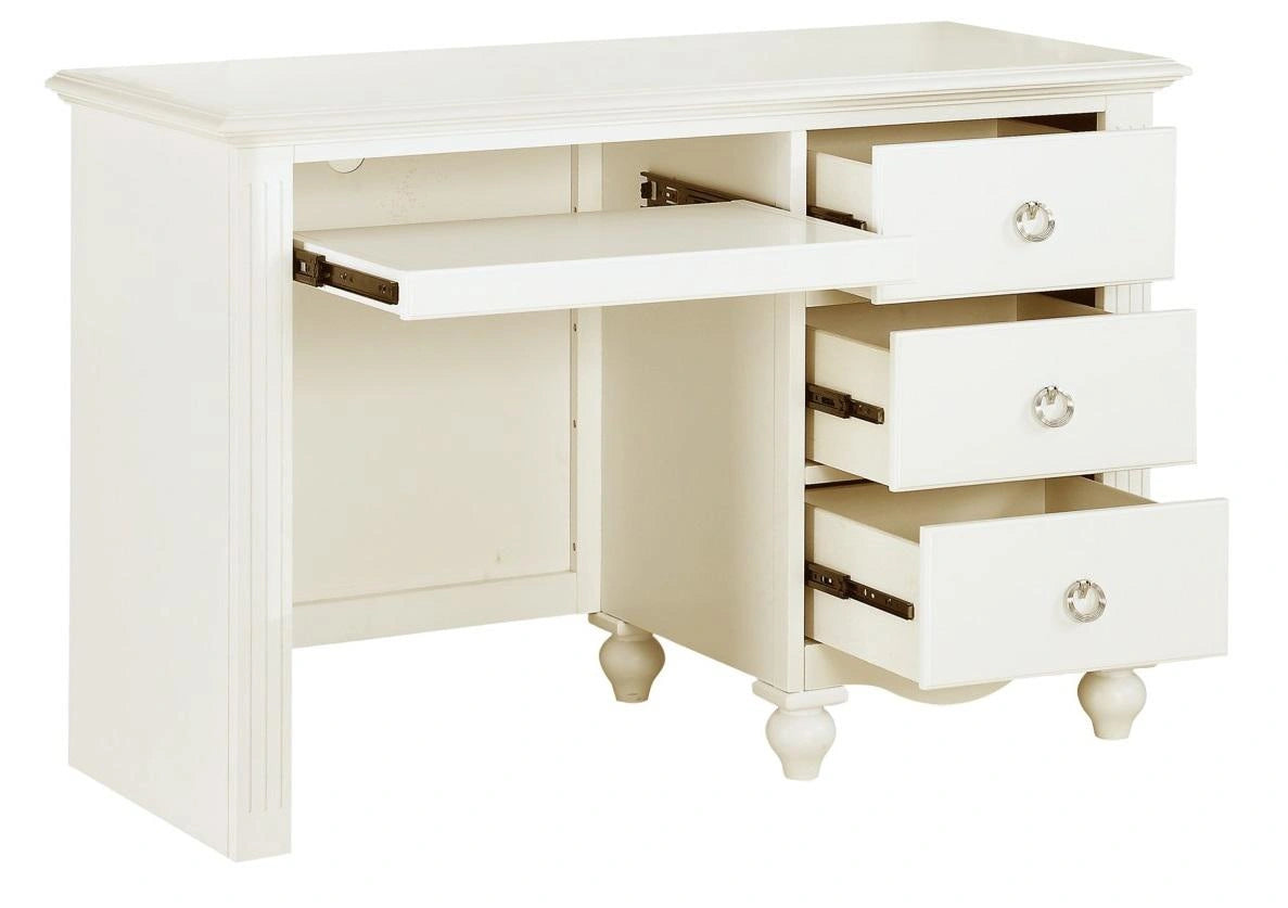 Meghan 3 Drawer Writing Desk in White 2058WH-15