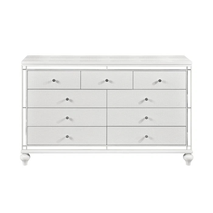 Alonza 9 Drawer Dresser in White 1845-5