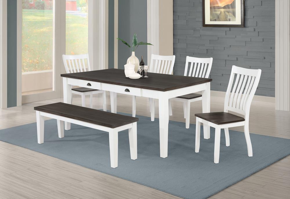 Kingman 5-piece Rectangular Dining Set Espresso and White image