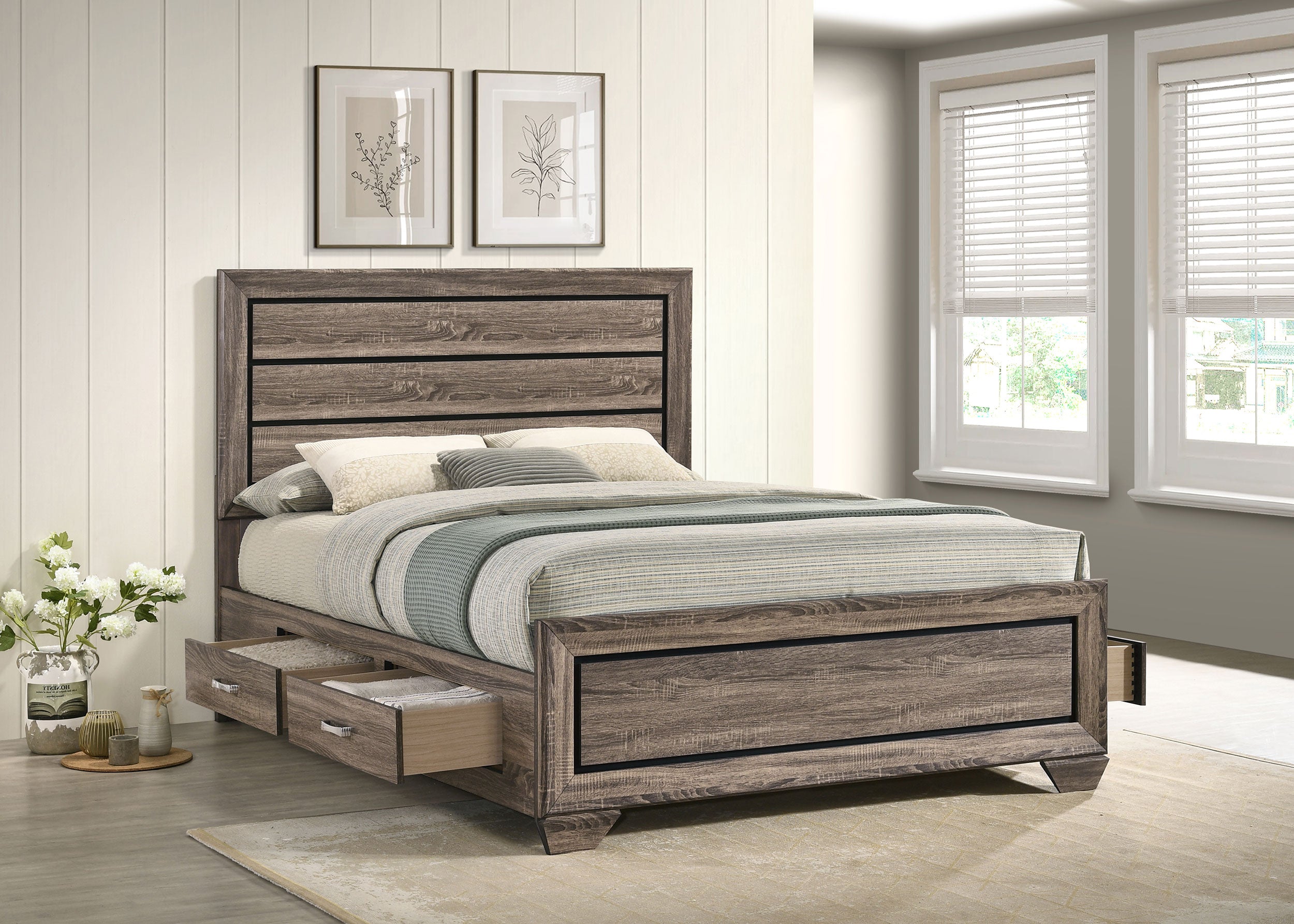 Kauffman Panel Platform Storage Bed