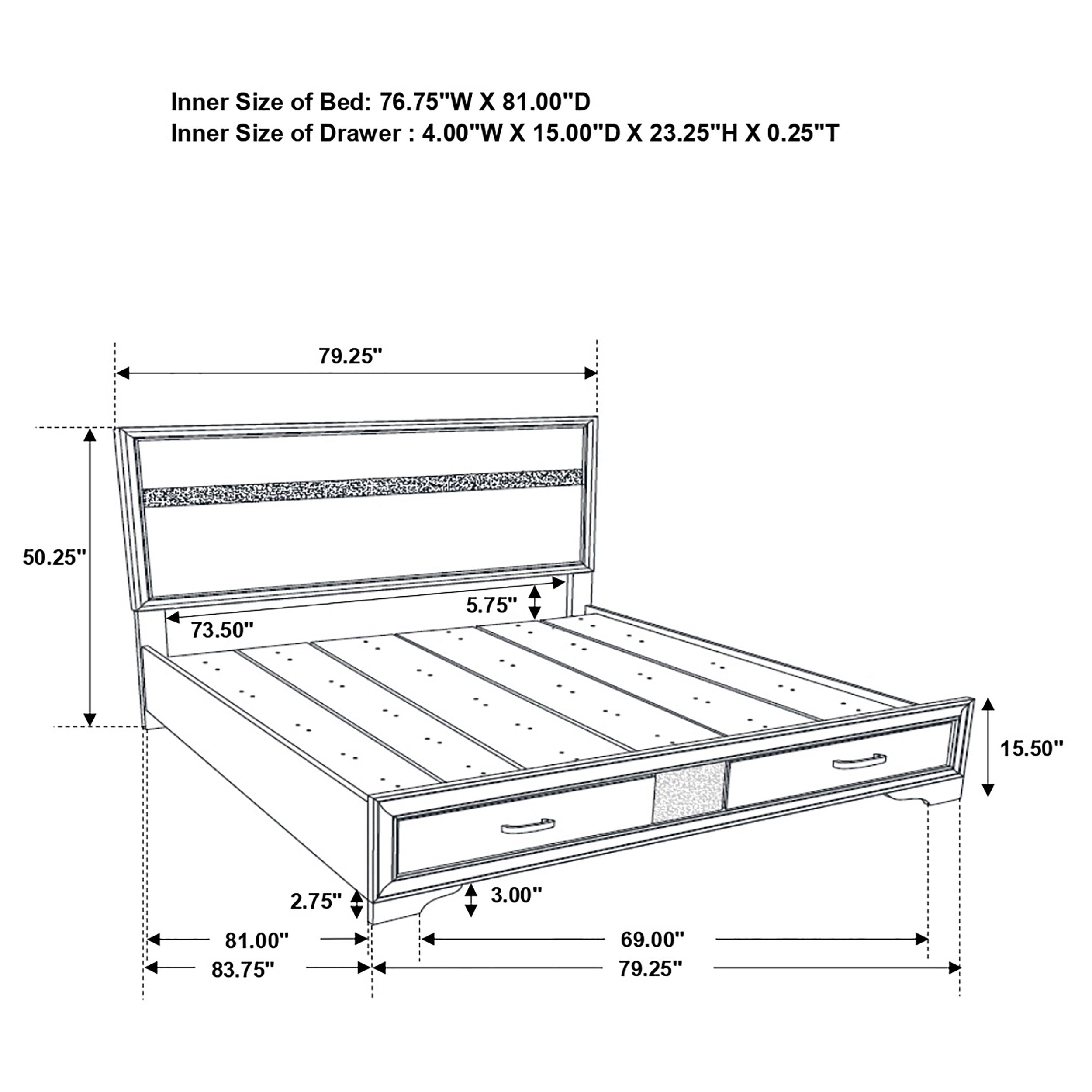 Miranda Panel Platform Storage Bed