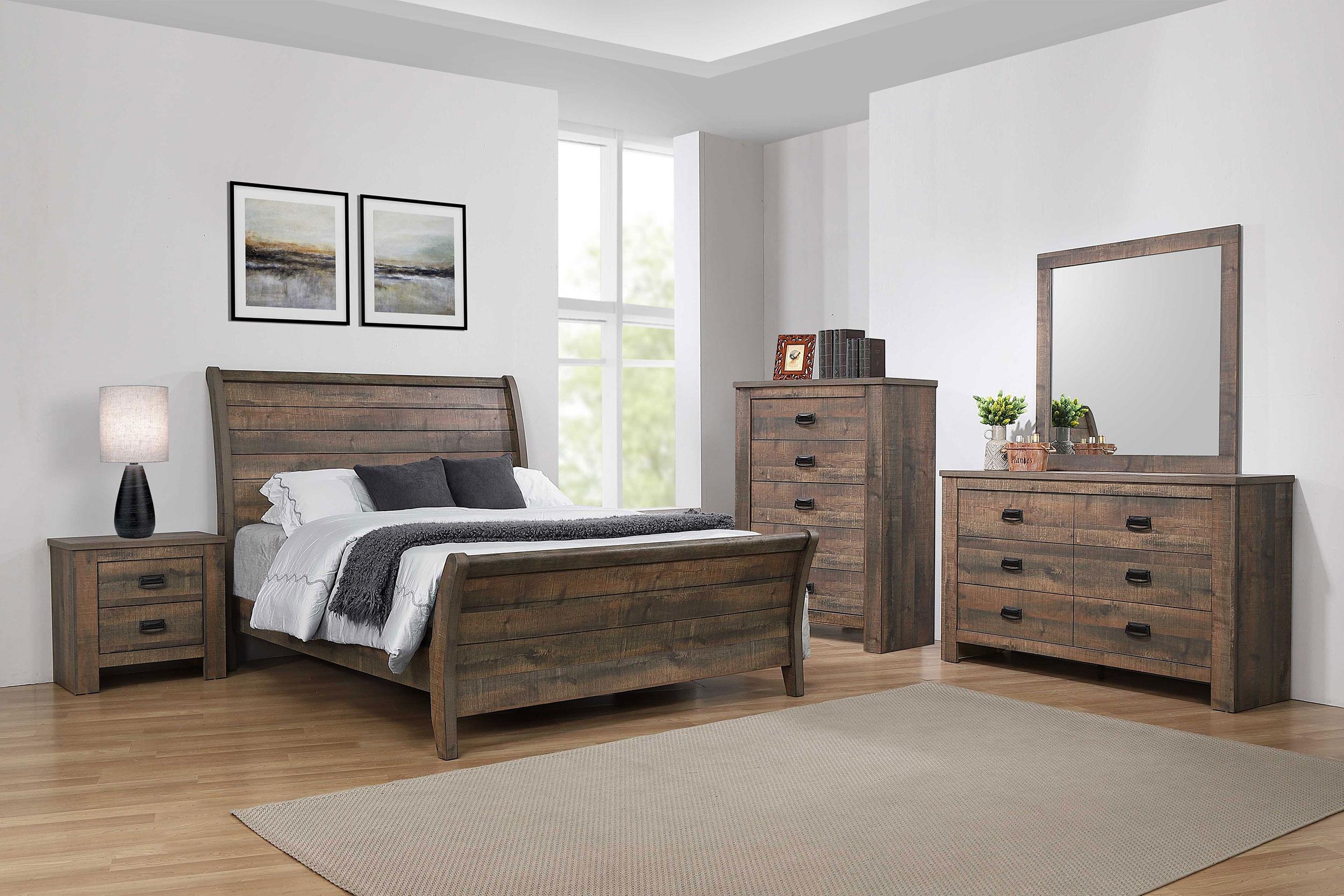 Frederick 5-piece Eastern King Panel Bedroom Set Weathered Oak image