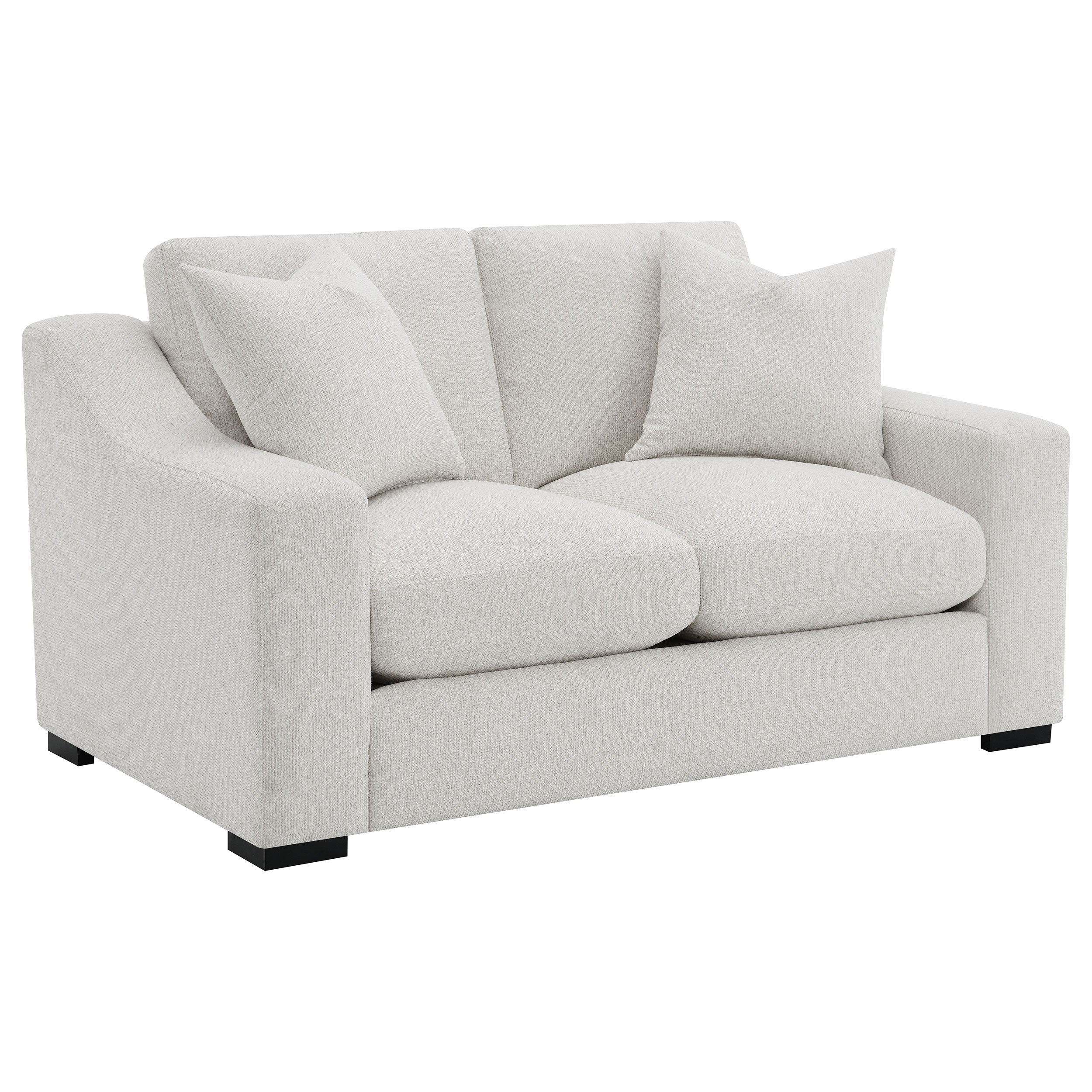 Ashlyn Upholstered Sloped Arms Loveseat White