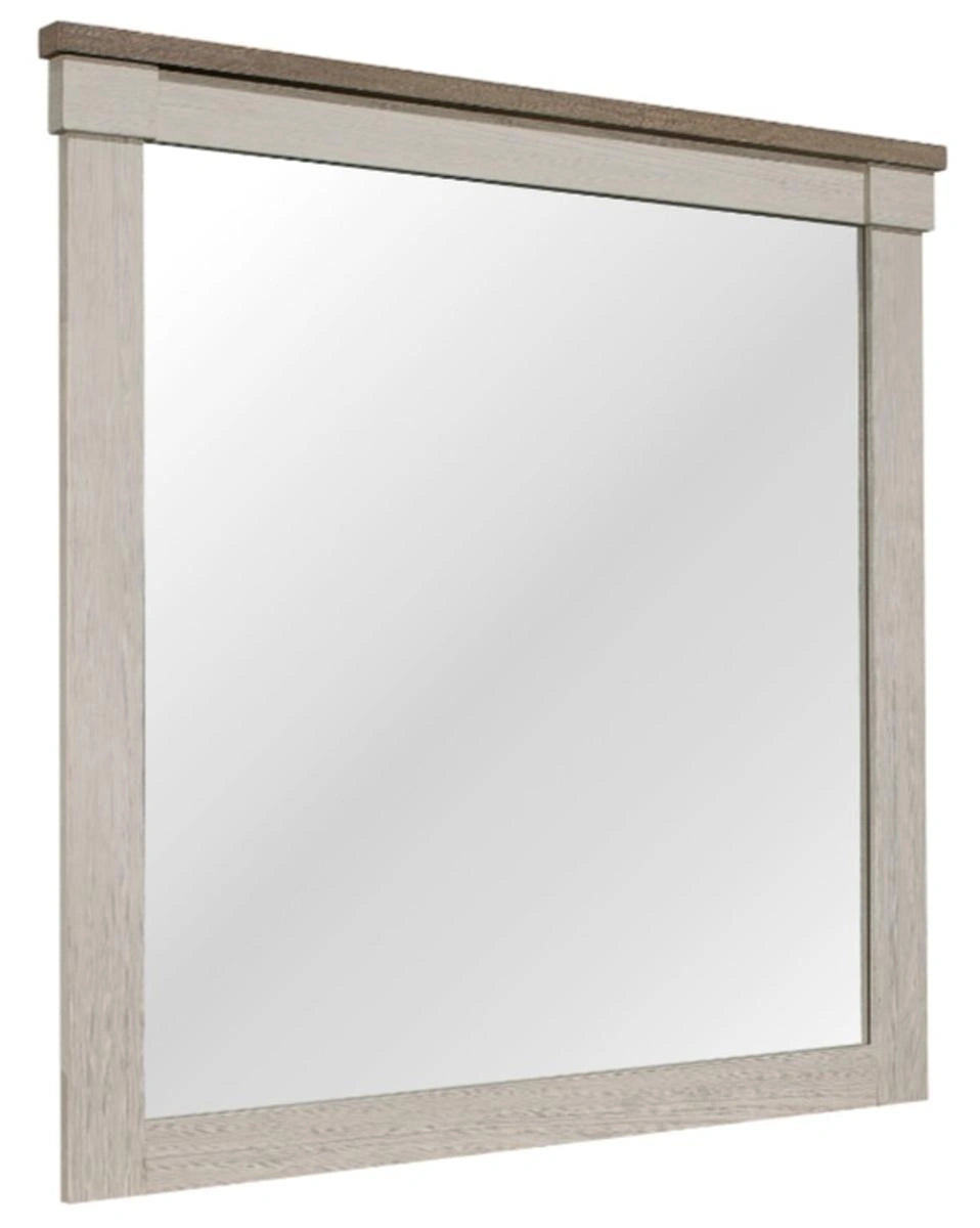 Arcadia Mirror in White & Weathered Gray 1677-6