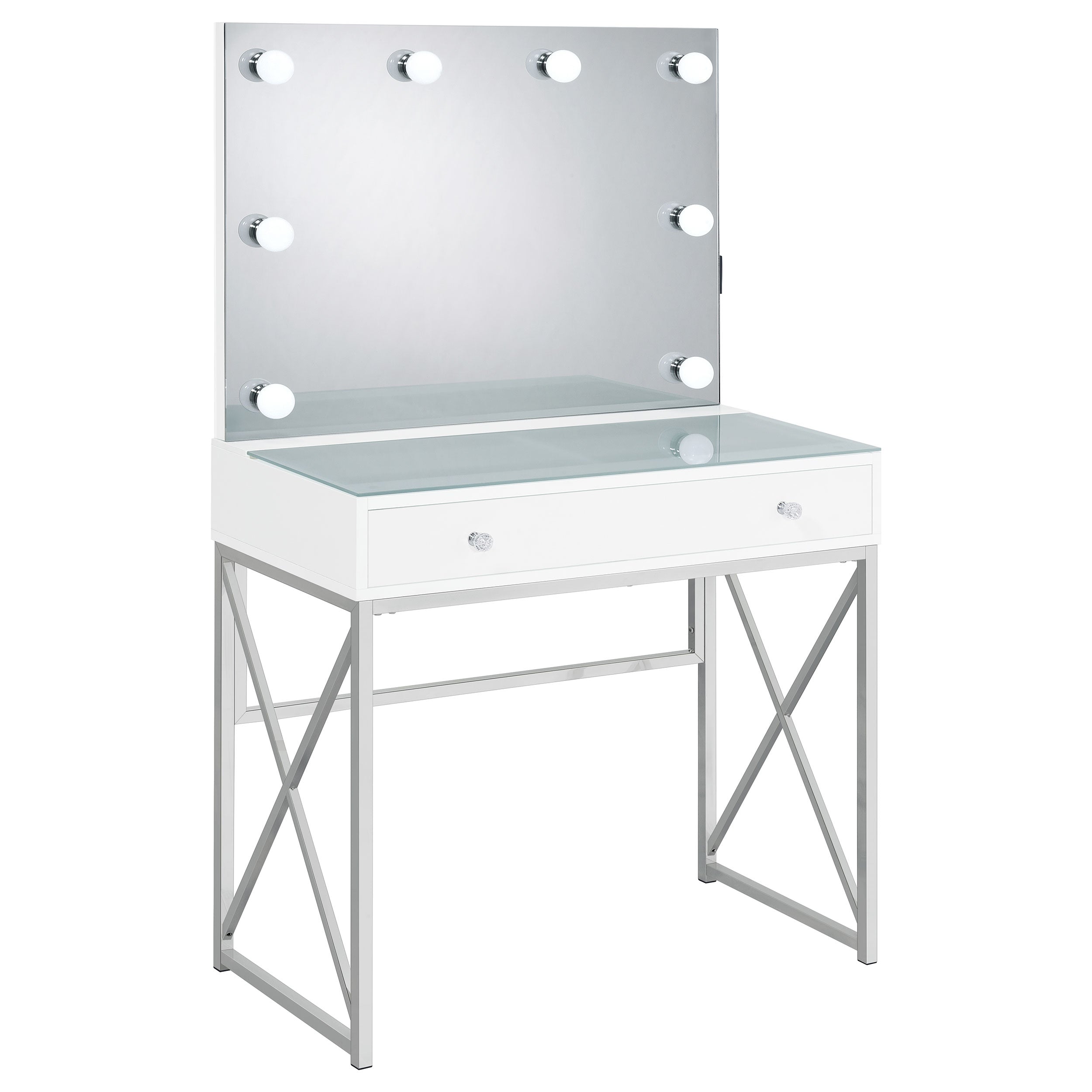 Eliza Makeup Vanity Table with LED Mirror and Stool