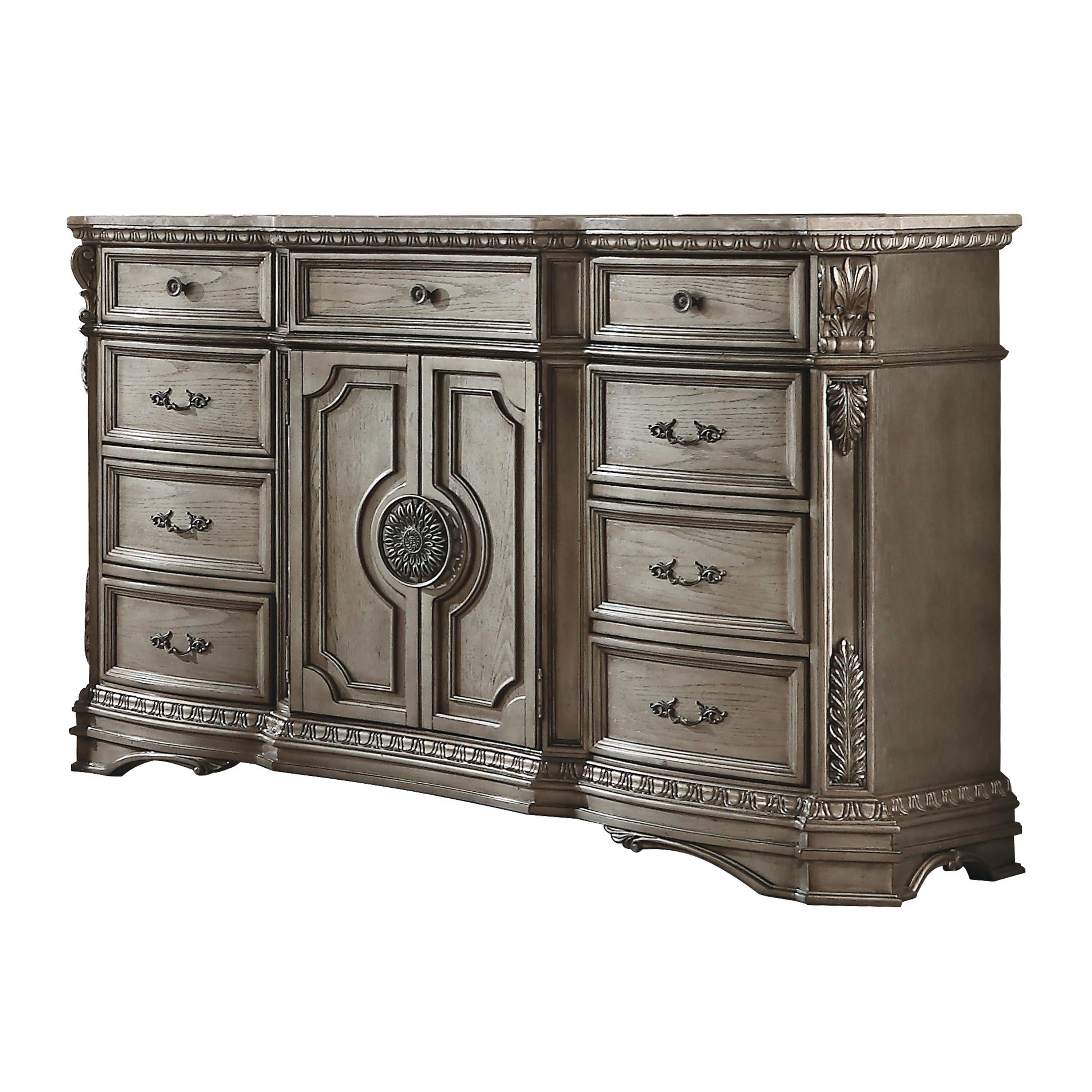 Northville Antique Silver Dresser (MARBLE TOP) image