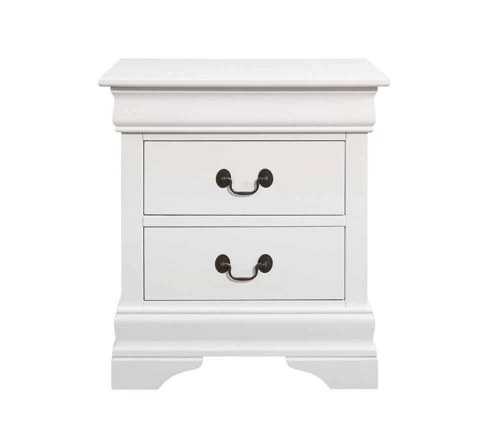 Louis Philippe 2-drawer Nightstand White