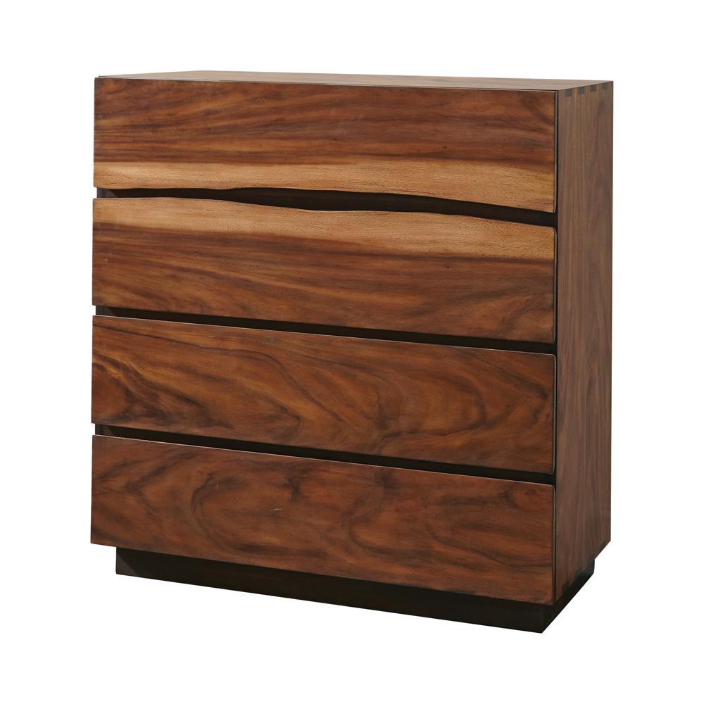 Winslow 4-drawer Chest Smokey Walnut and Coffee Bean