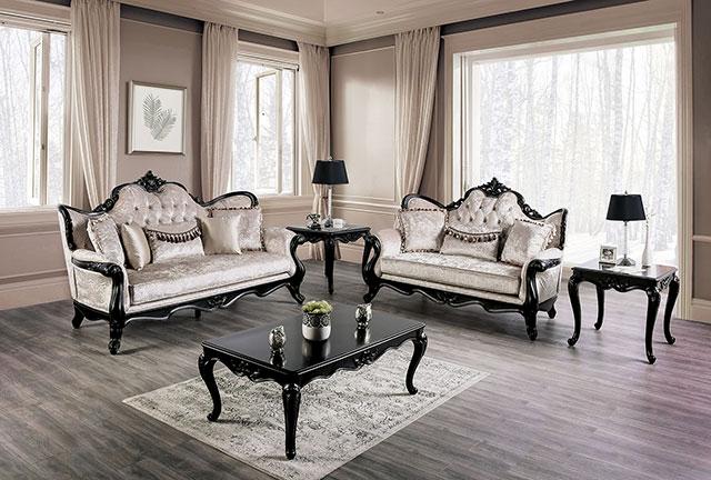 Acapulco White & Espresso Loveseat