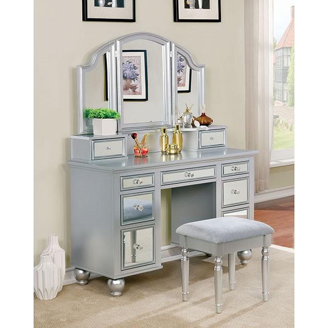 TRACY Silver Vanity w/ Stool