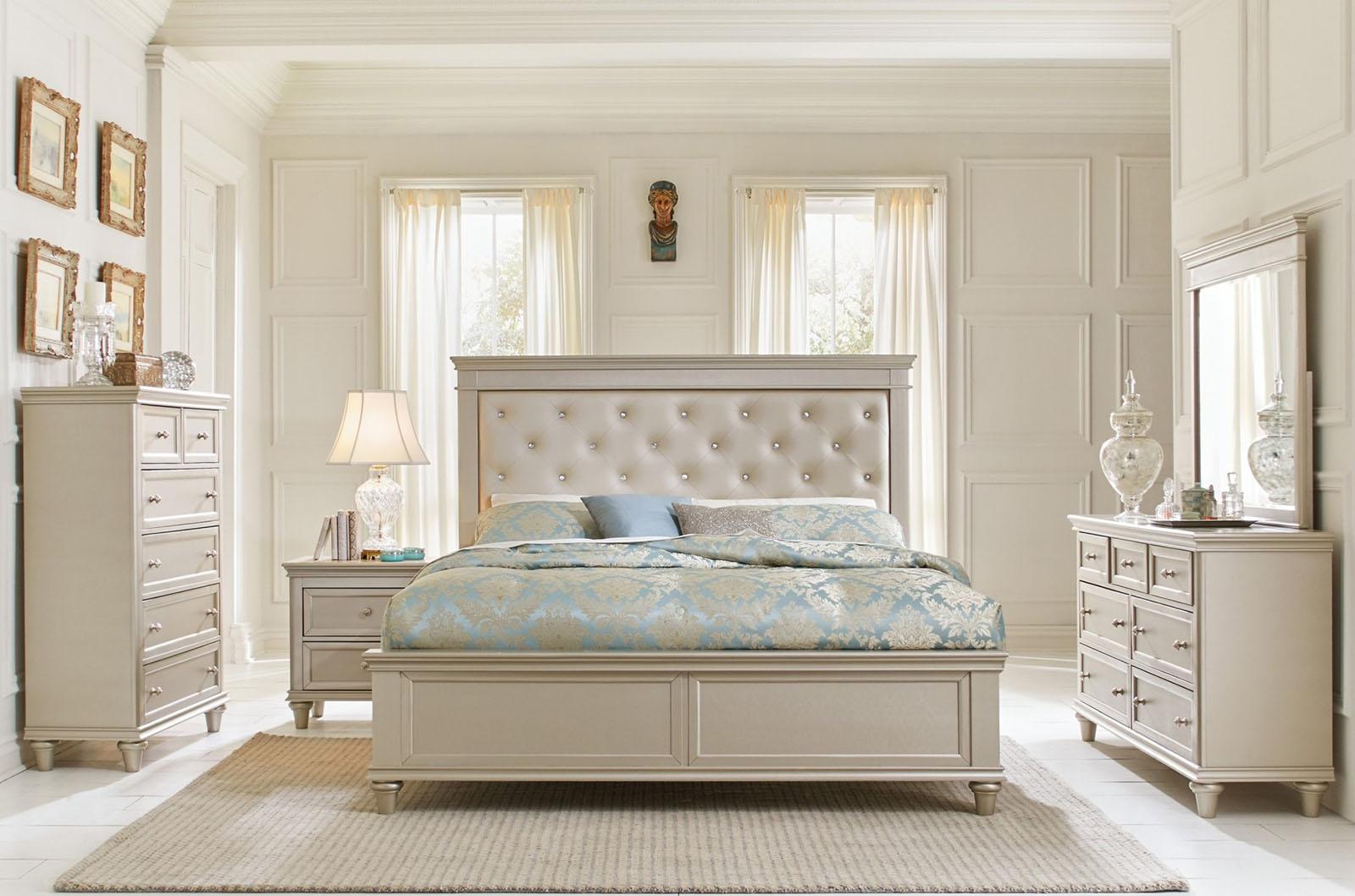 Celandine Full Panel Bed in Pearl/Silver 1928F-1*