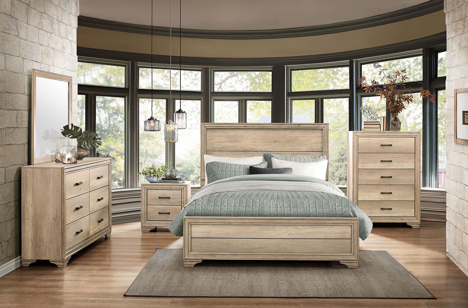 Lonan Queen Panel Bed in Natural 1955-1*