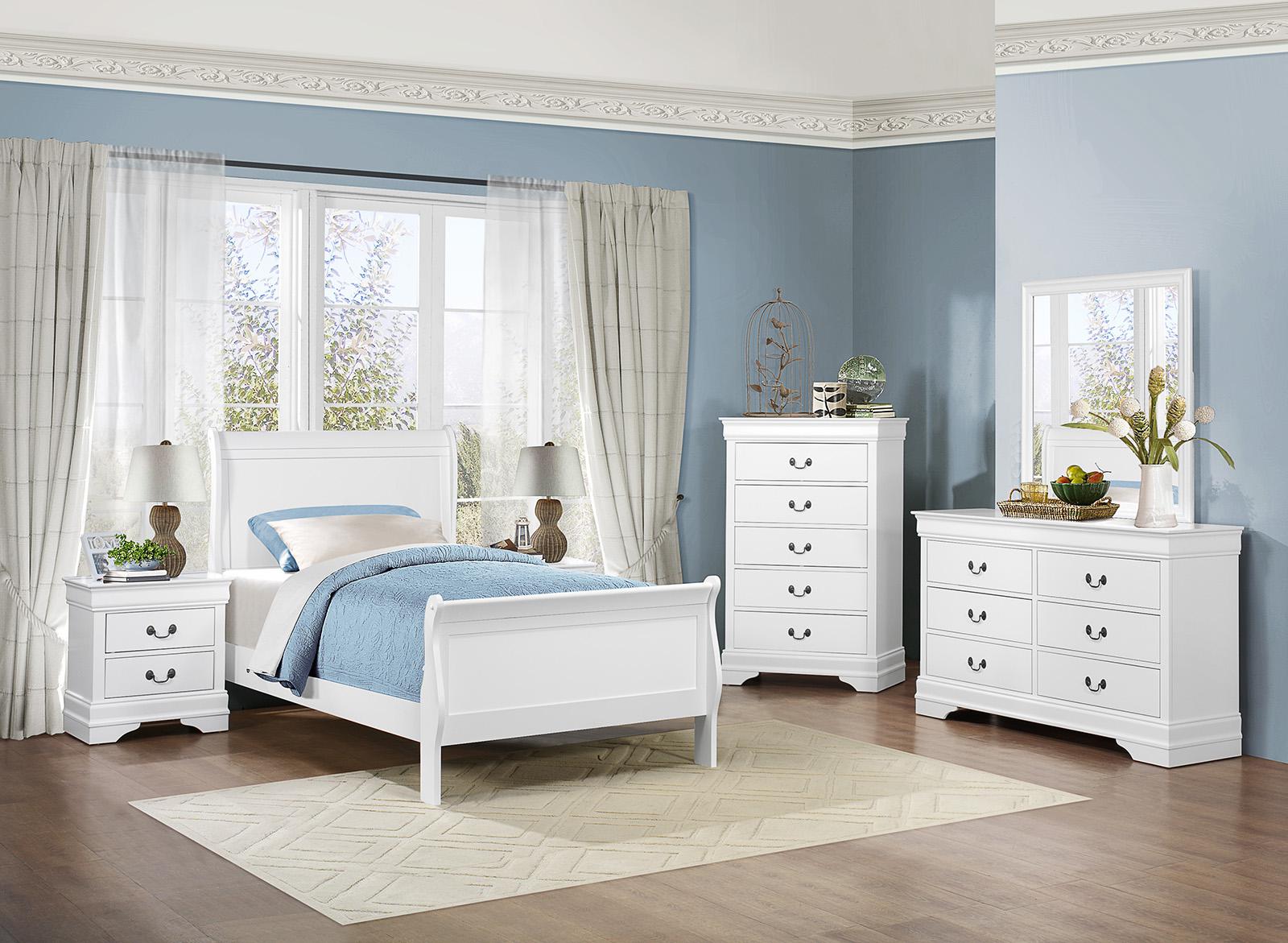 Mayville Full Sleigh Bed in White