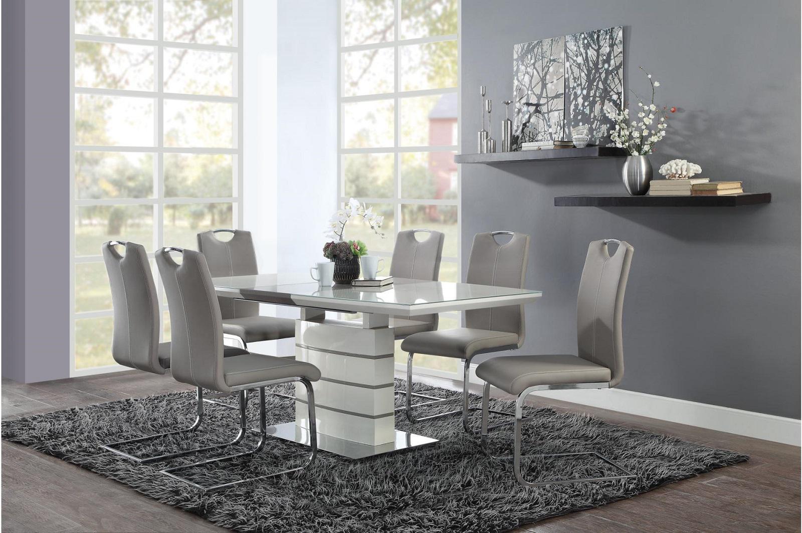 Glissand Dining Table in White & Gray 5599-71*