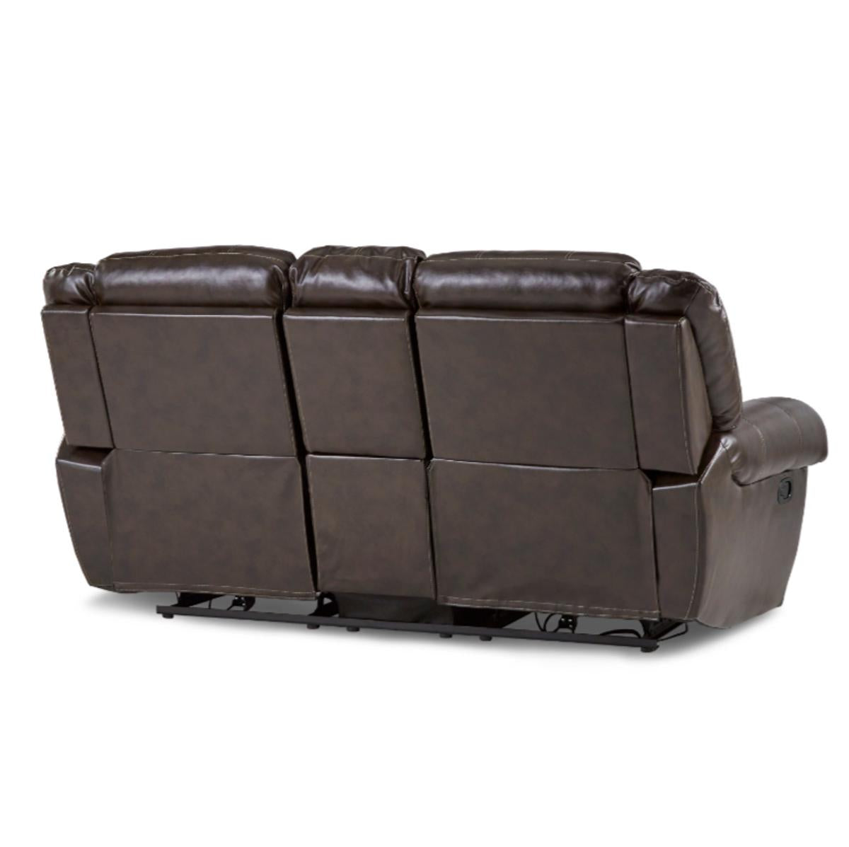 Center Hill Double Glider Reclining Loveseat w/ Center Console in Dark Brown 9668BRW-2