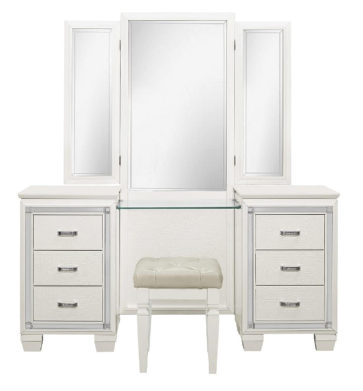 Allura Vanity Stool in White 1916W-14