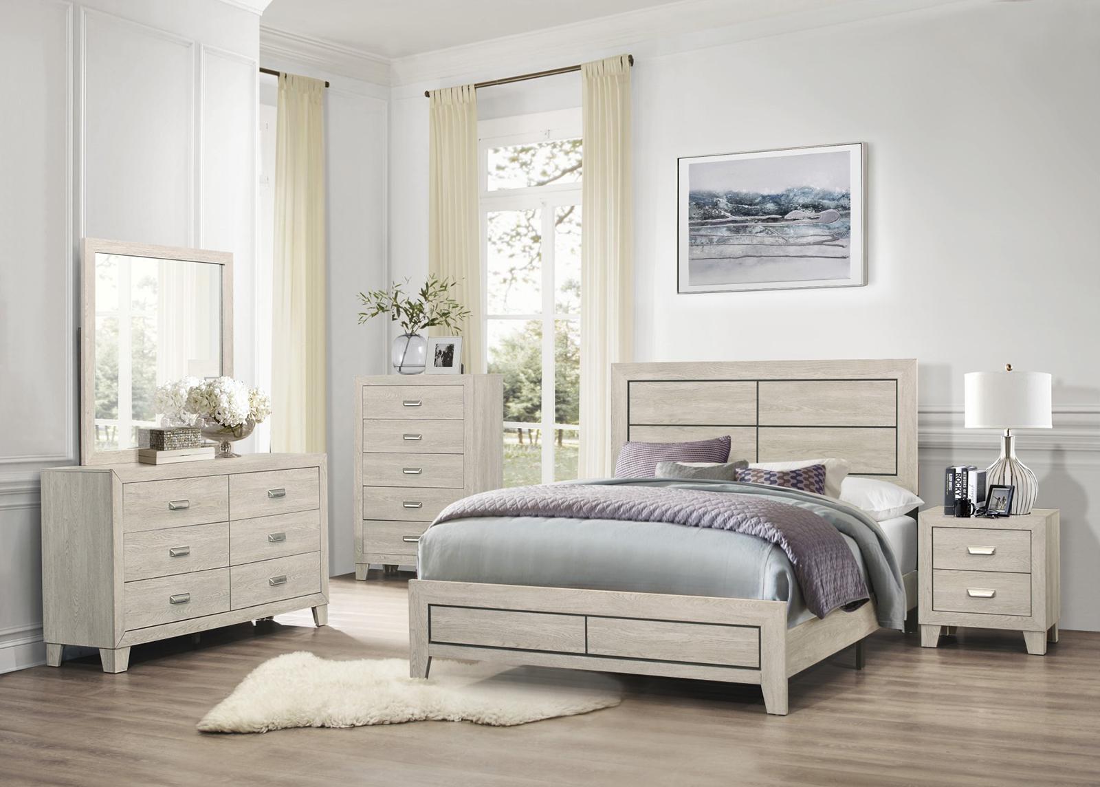 Quinby Queen Panel Bed in Light Brown 1525-1