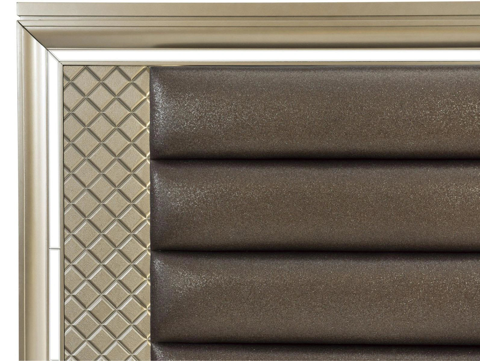 Loudon Queen Platform with Storage Bed in Champagne Metallic 1515-1*