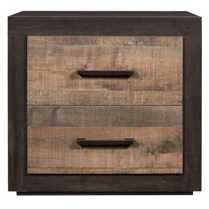 Miter Nightstand in Rustin Mahogany & Dark Ebony 1762-4